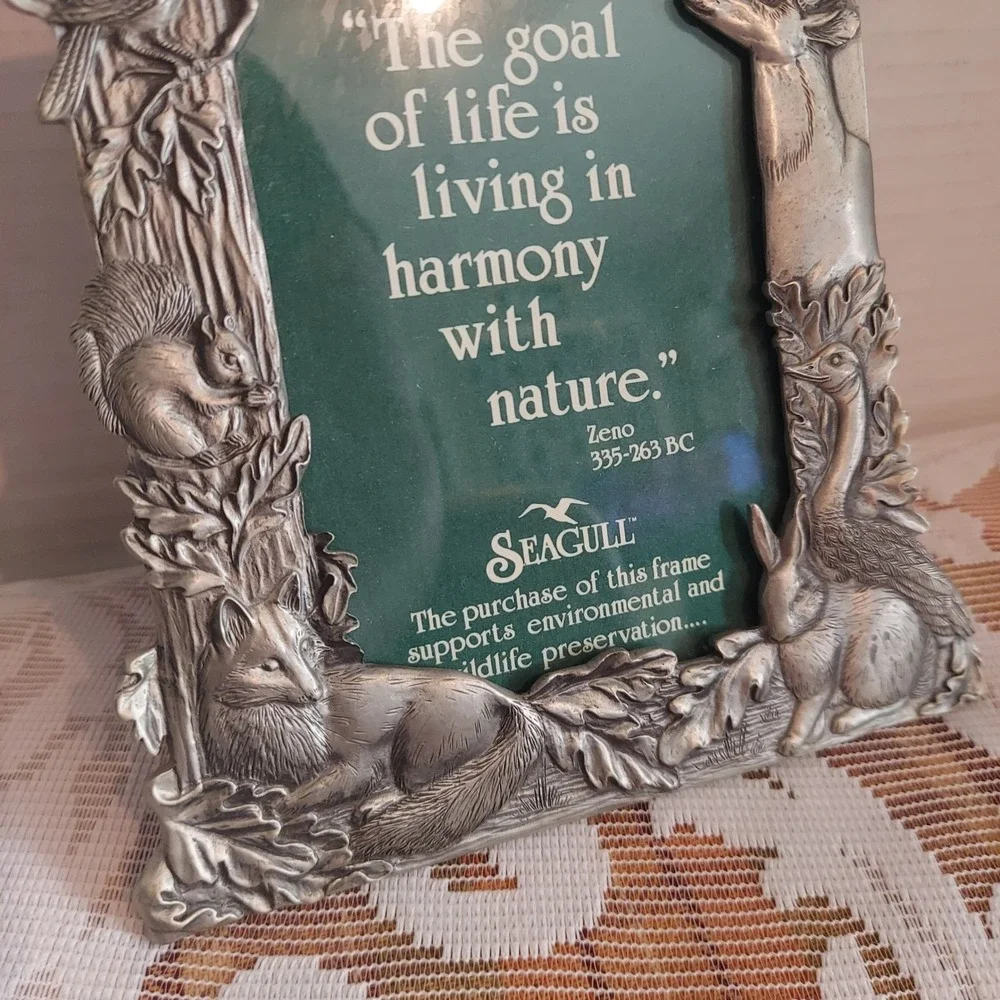 Seagull Pewter Wildlife Nature Picture Frame Woodland Animals Raccoon Deer Fox